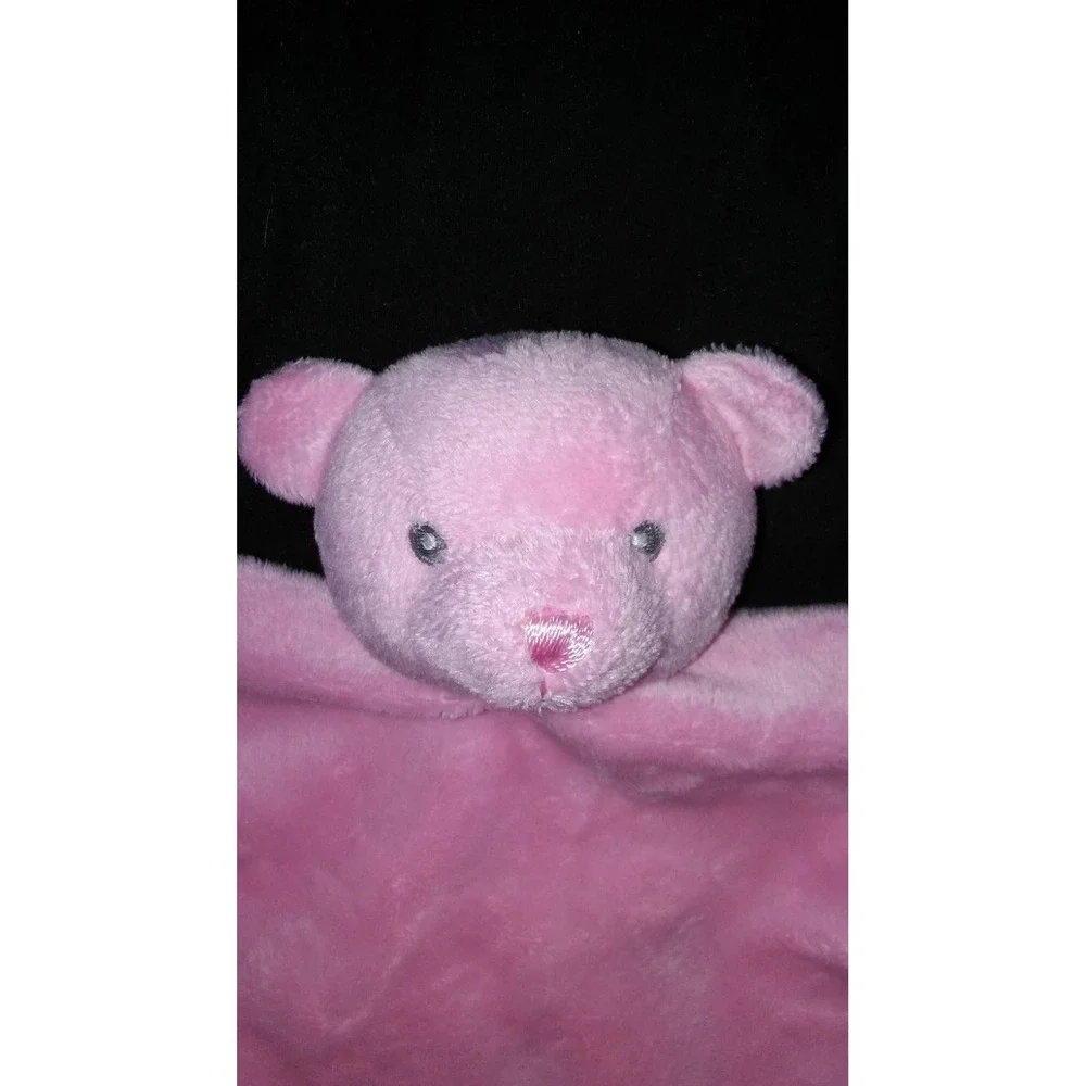 AURORA Baby Girl Pink Bear Star Lovey Security Blanket Soother Puppet Knot EUC